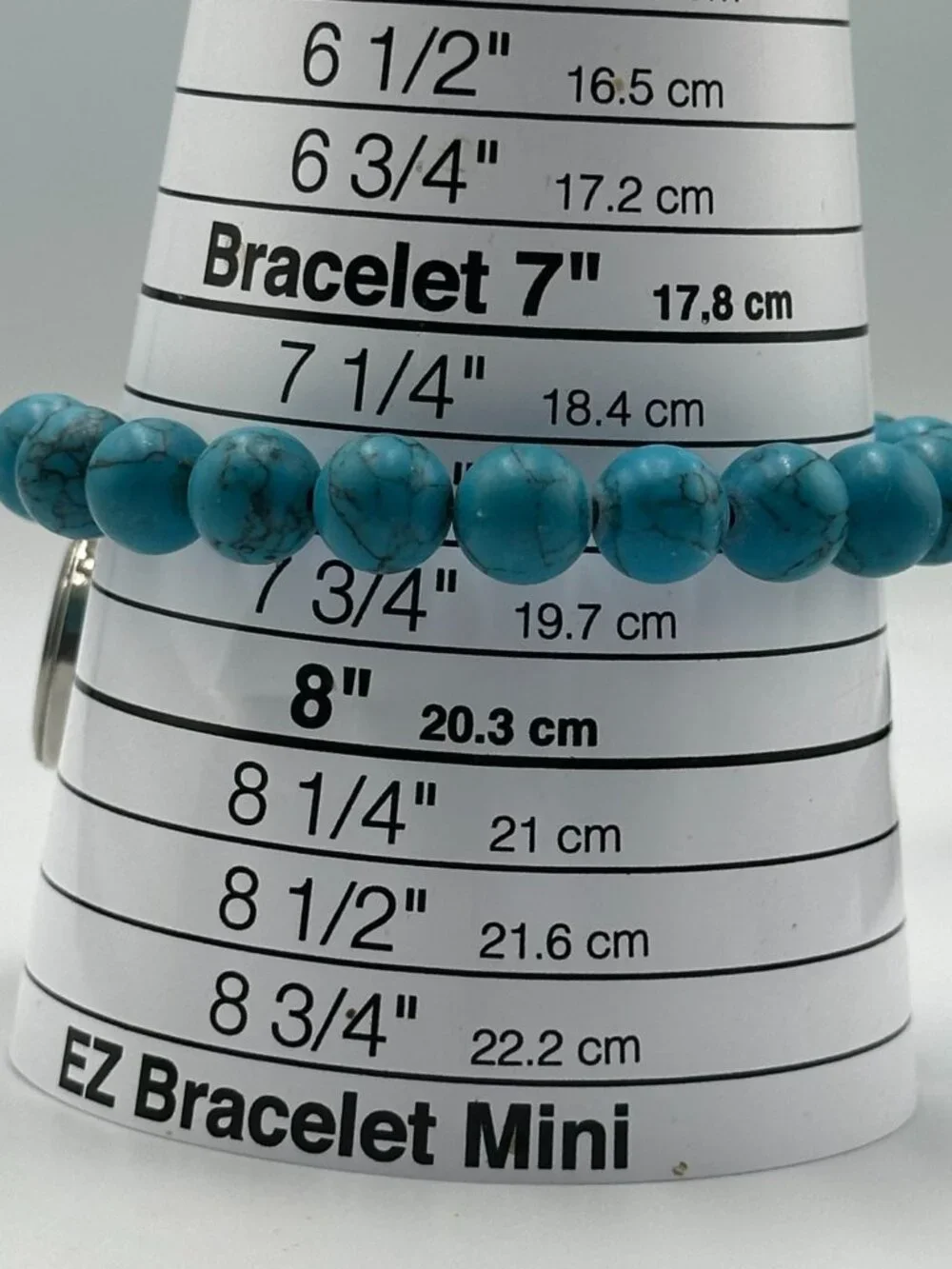Faux Turquoise Band Beaded Watch Women Mother of Pearl Dial Works 7.75 Inch